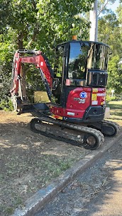 Mini excavator delivered and ready to work on a tight residential site